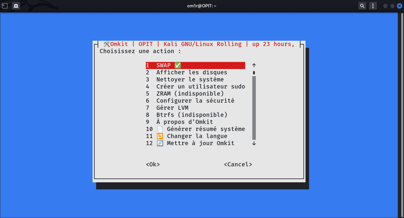 Omkit - Utilitaire Shell pour Maintenance, optimisation et Sécurité Linux - 6
